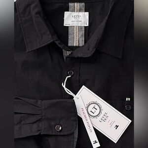 Level Ten Men’s Couture Black Button-down Short Sz L New with tags